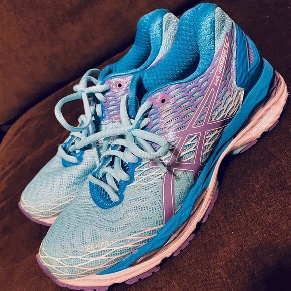 Asics Gel-Nimbus 18 womens US 9 Medium in Turquoise/Iris/Methyl Blue color - Picture 5 of 8